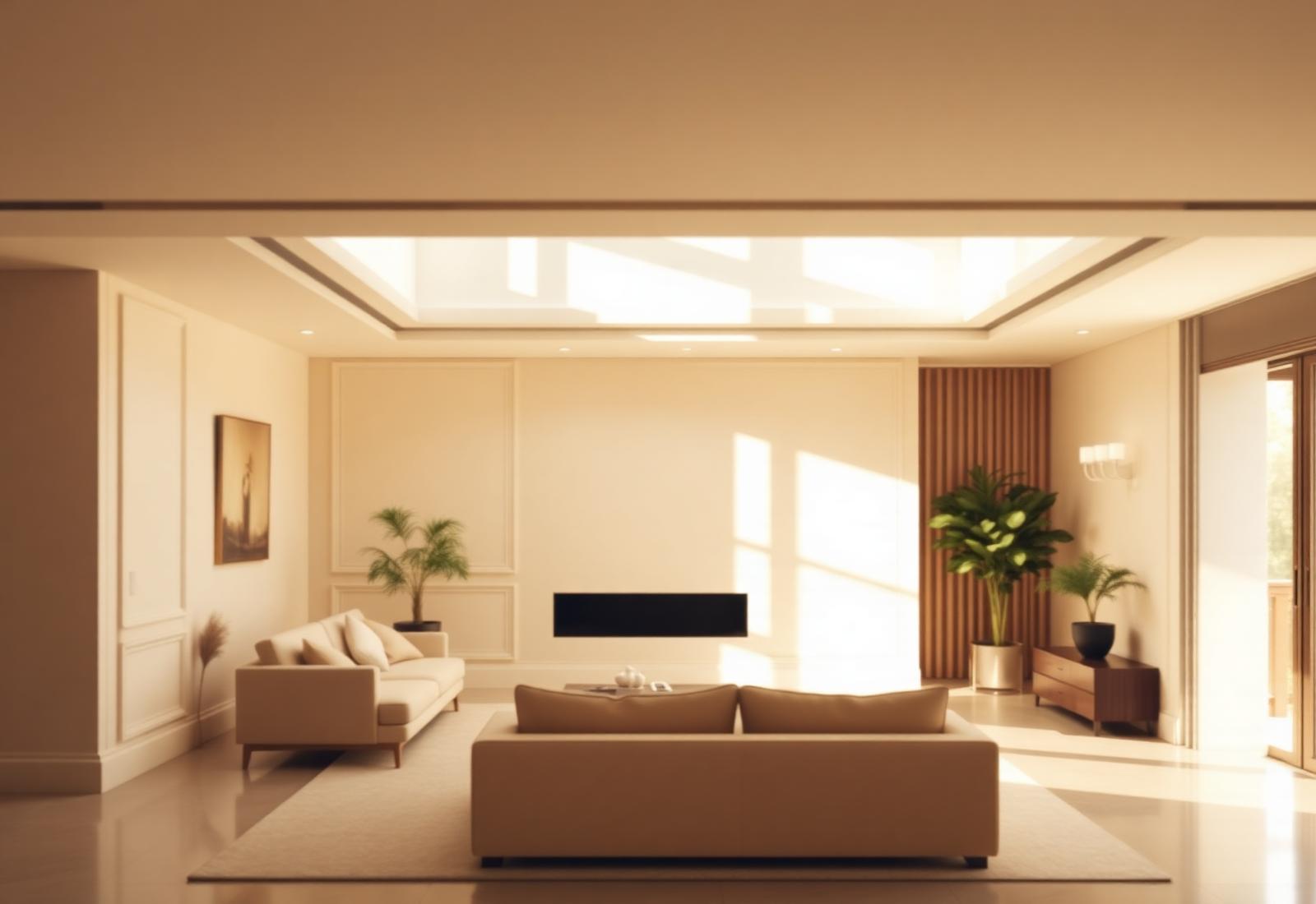 Calm, sunlit interior